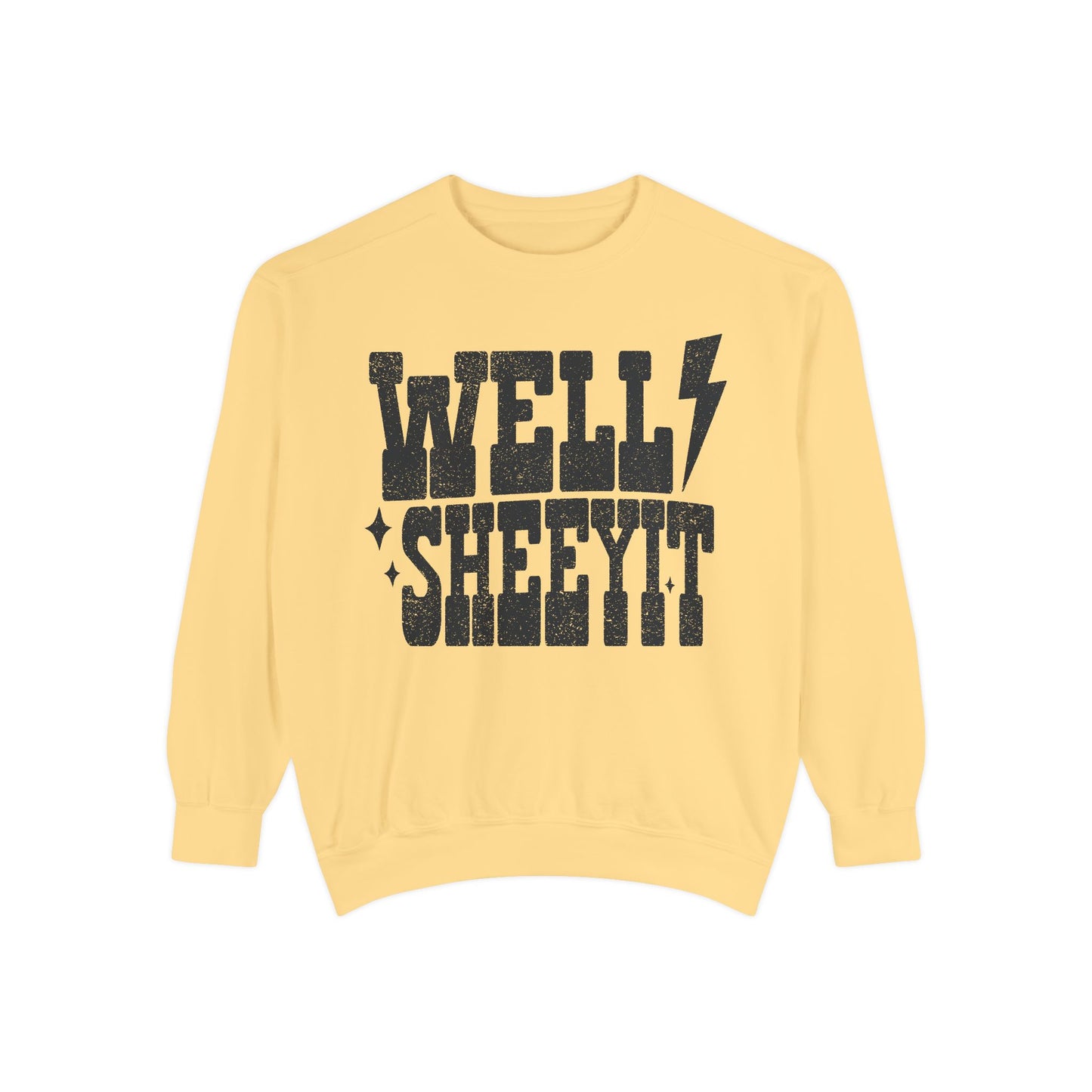 Well Sheeyit Sweatshirt — Retro Distressed Graphic Crewneck