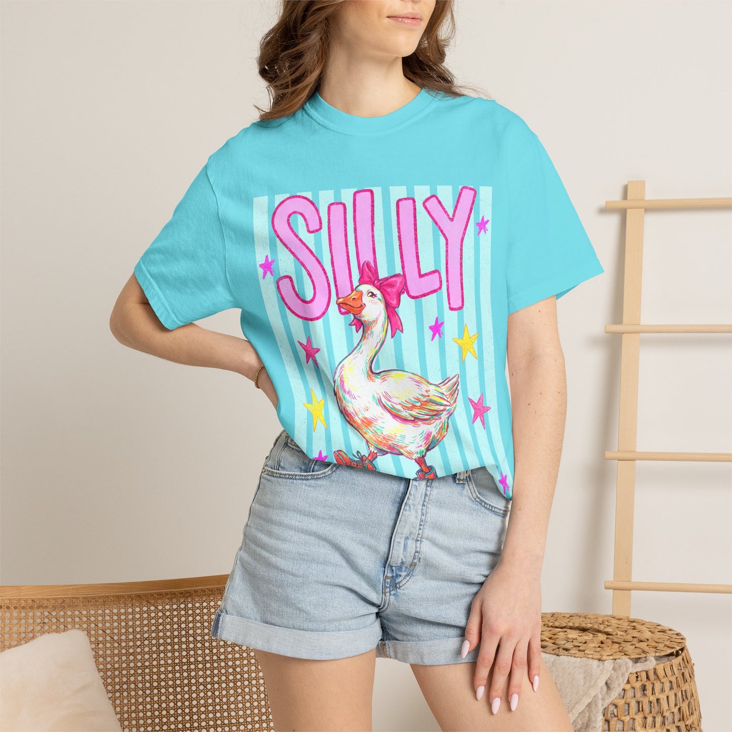 Silly Goose T-Shirt – Cute Retro Duck in Rain Boots Graphic Tee