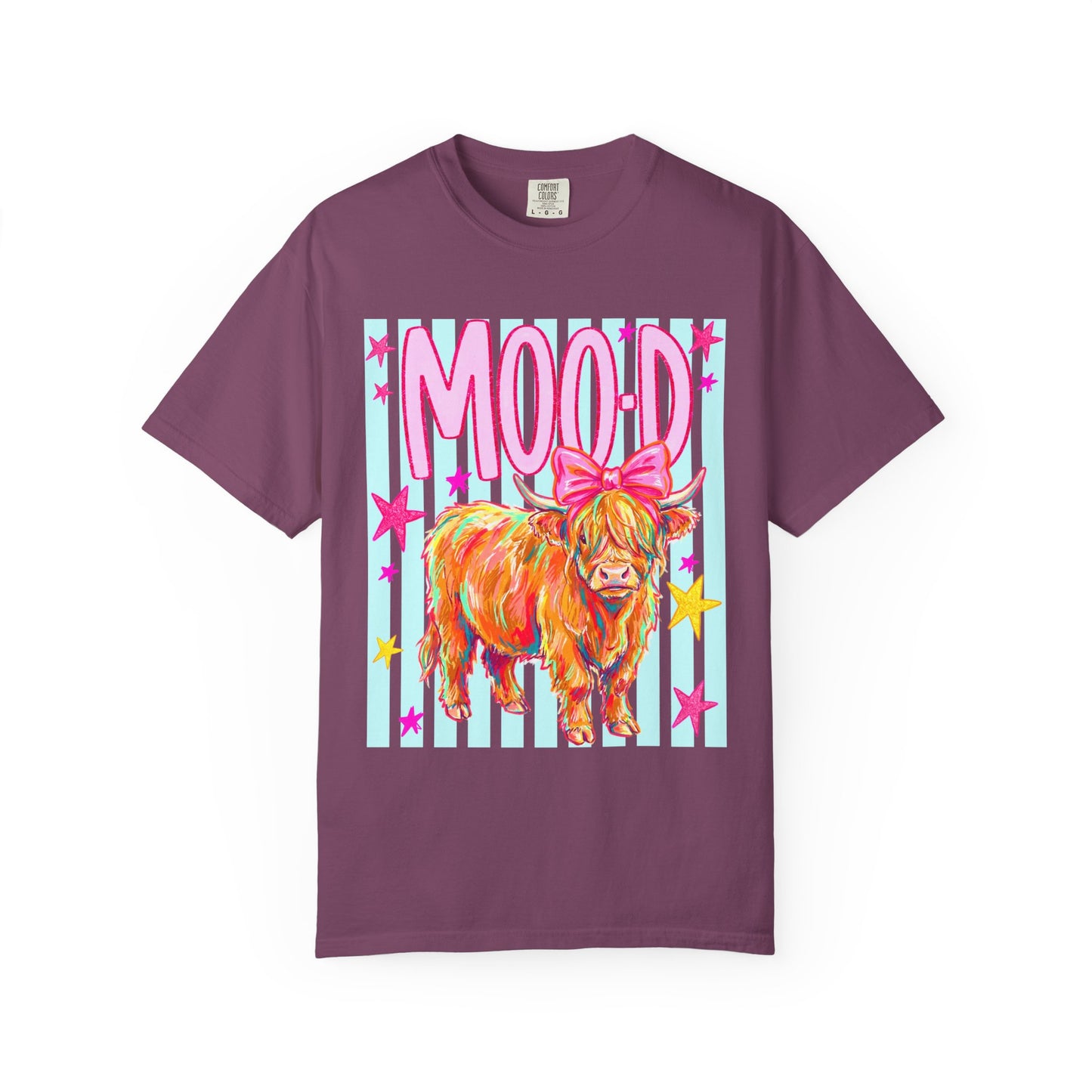 Mood Highland Cow T-Shirt — Colorful Cute Cow Graphic Tee