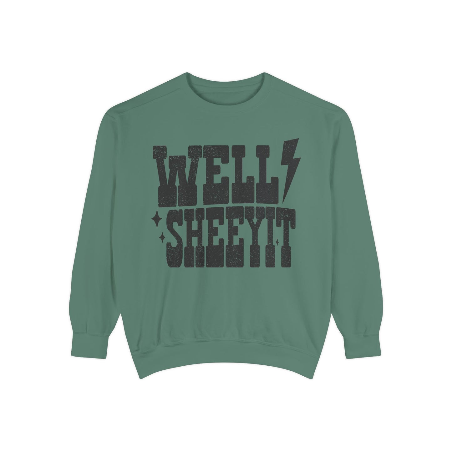 Well Sheeyit Sweatshirt — Retro Distressed Graphic Crewneck