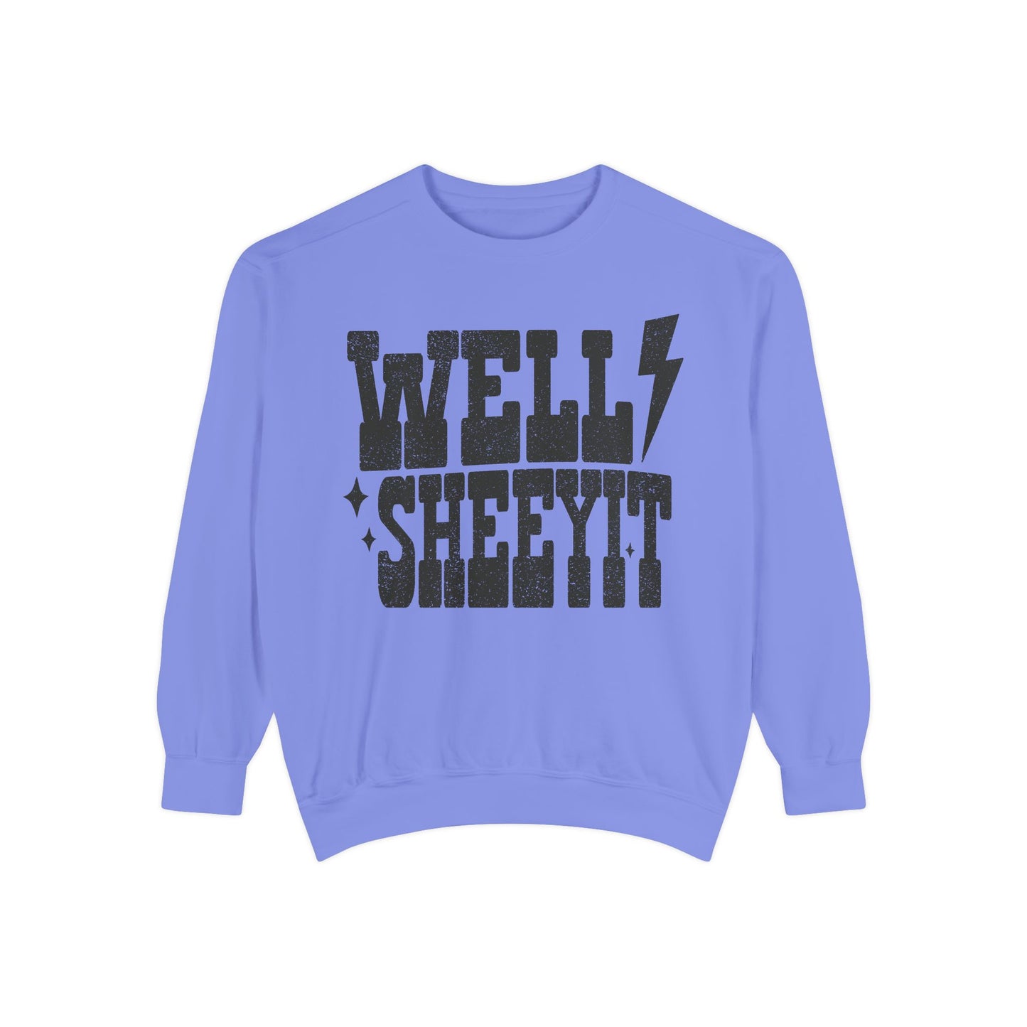 Well Sheeyit Sweatshirt — Retro Distressed Graphic Crewneck