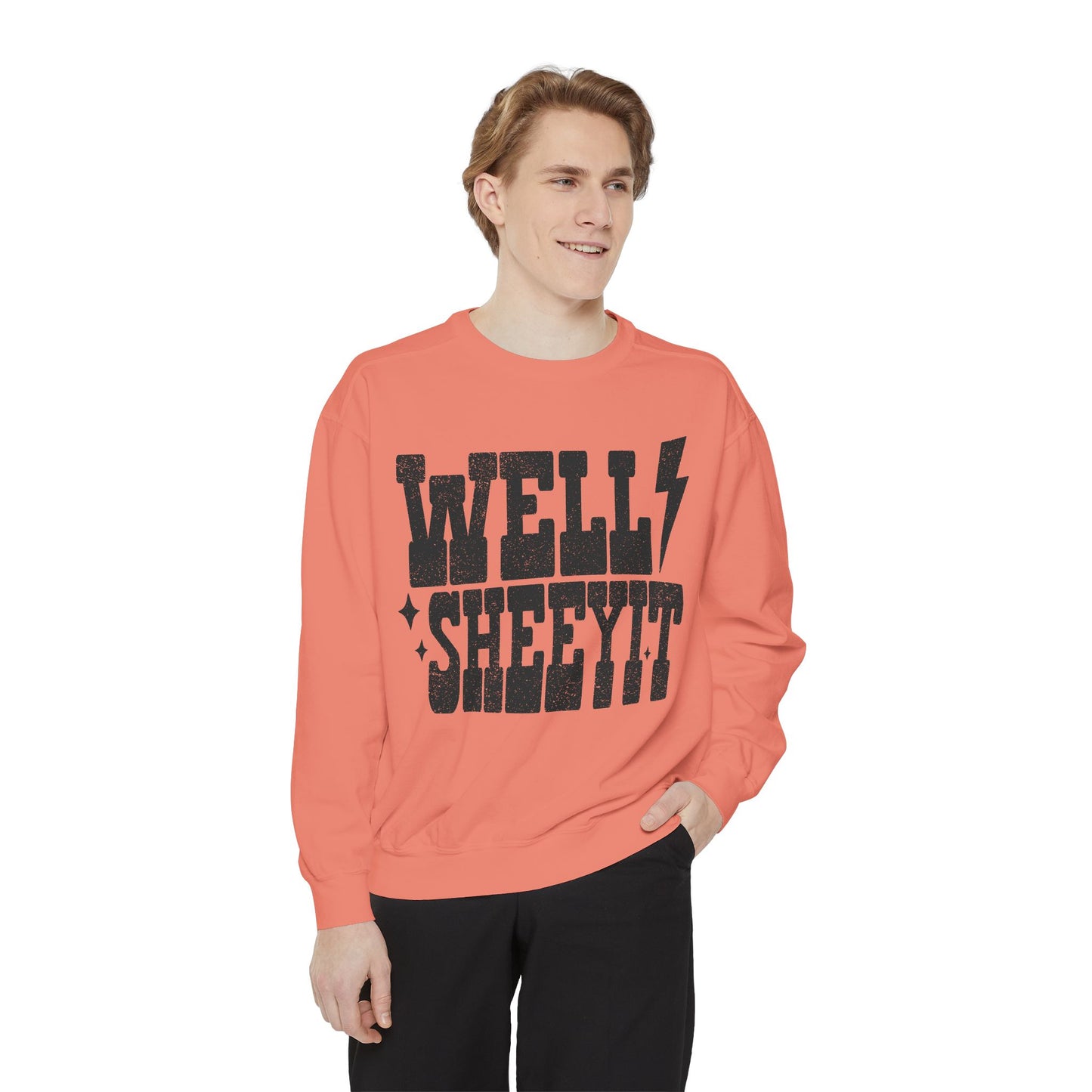 Well Sheeyit Sweatshirt — Retro Distressed Graphic Crewneck