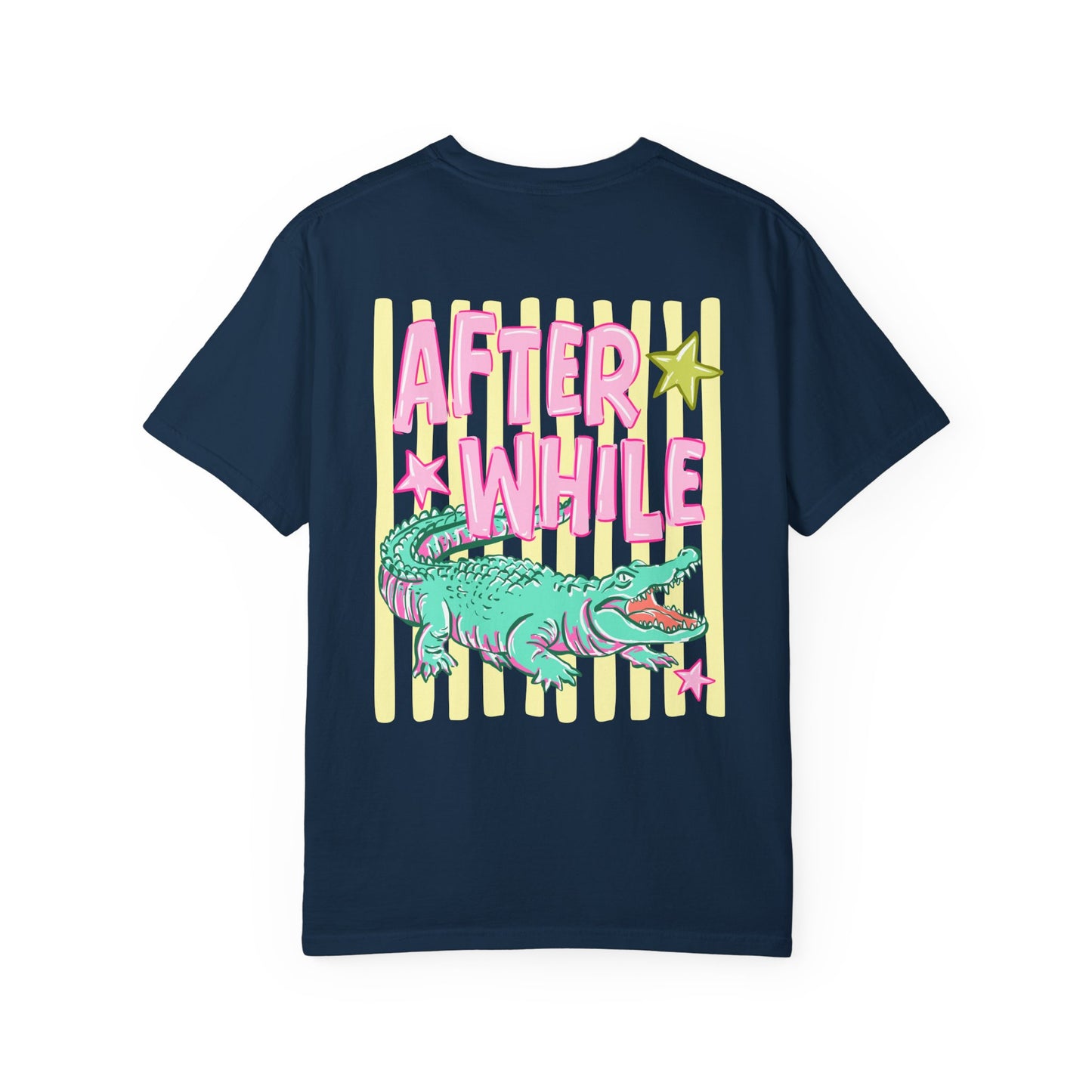 Later/After While T‑Shirt — Retro Neon Alligator Graphic Tee