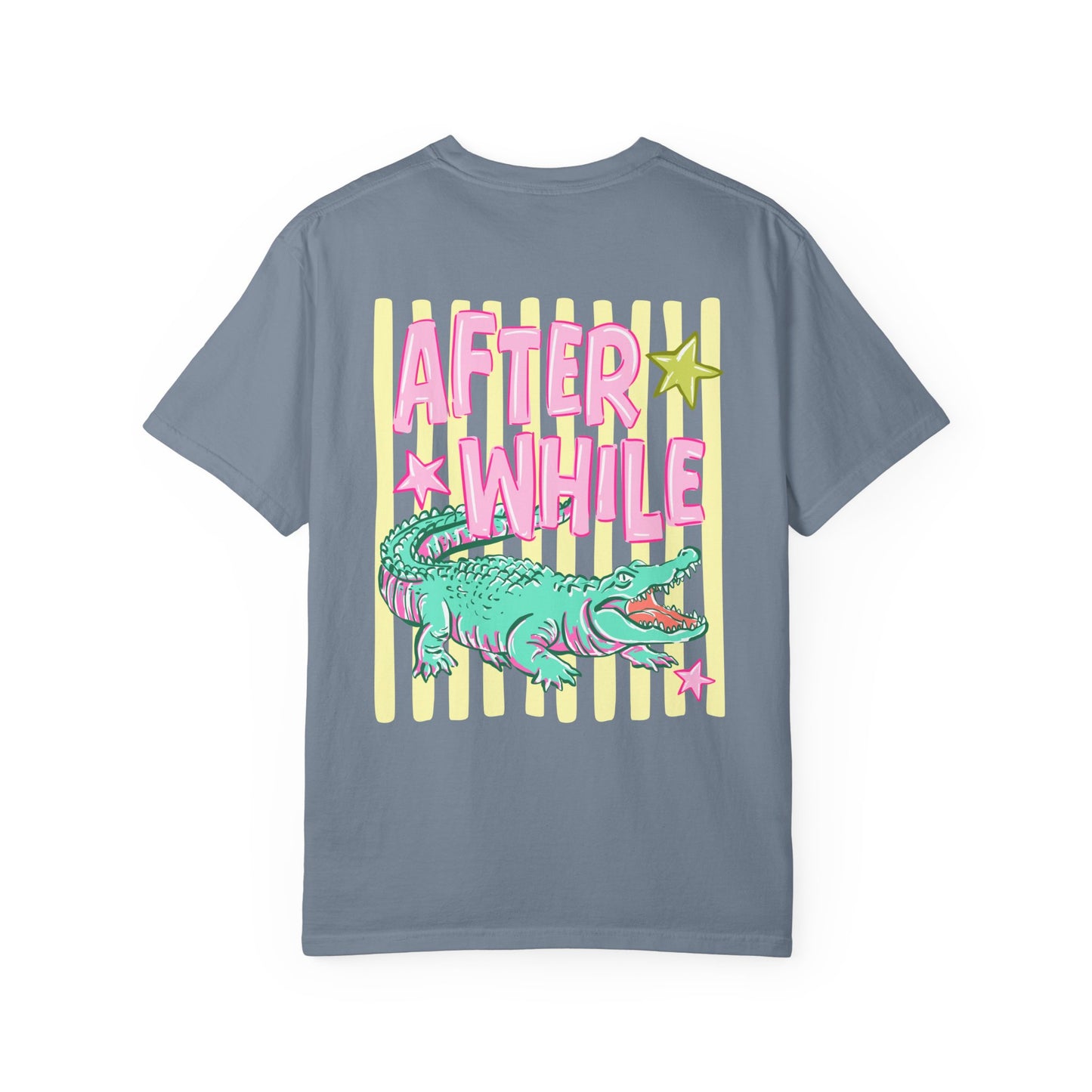 Later/After While T‑Shirt — Retro Neon Alligator Graphic Tee
