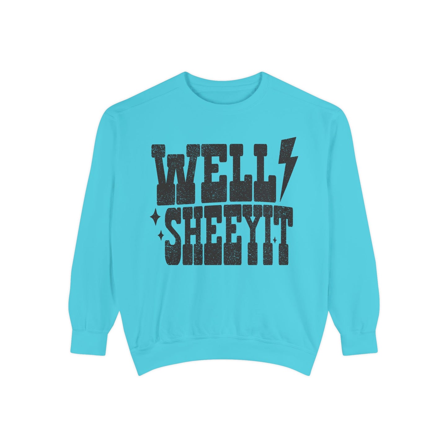 Well Sheeyit Sweatshirt — Retro Distressed Graphic Crewneck