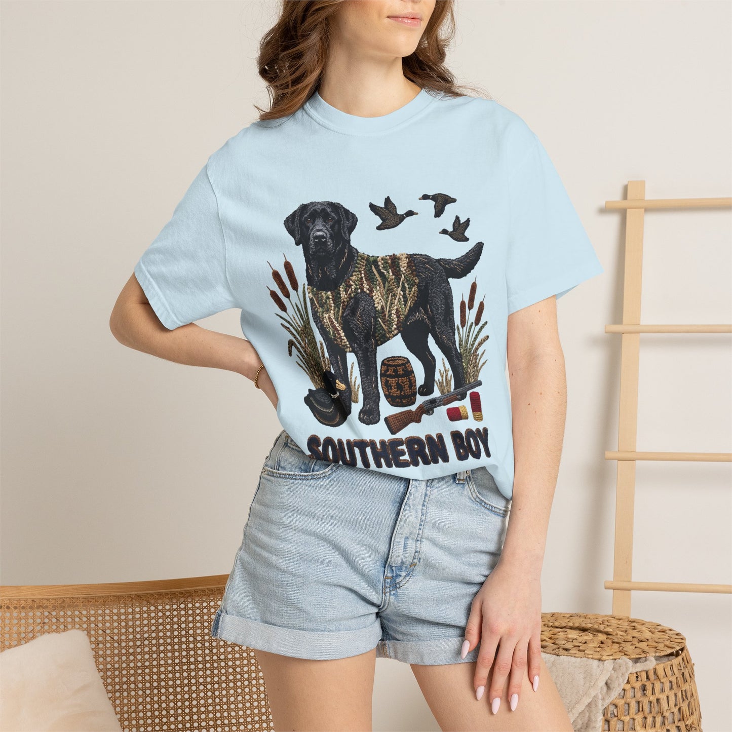 Southern Boy Hunting Dog T-Shirt — Black Lab, Duck Hunting Graphic Tee