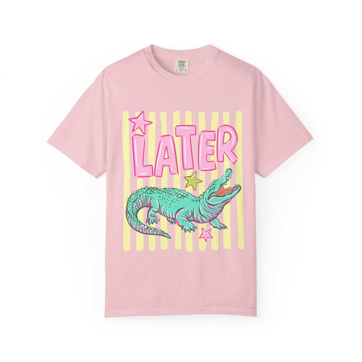 Later/After While T‑Shirt — Retro Neon Alligator Graphic Tee