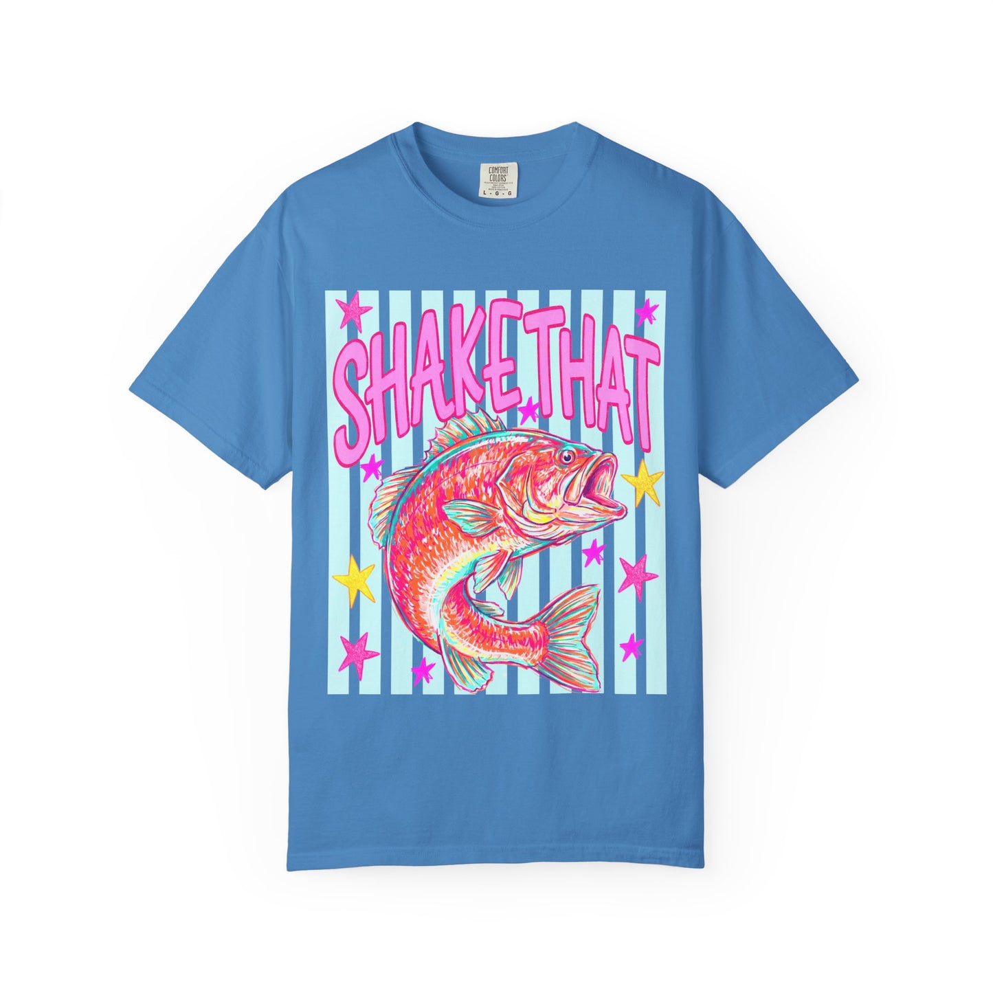Shake That Fish T-Shirt — Neon Retro Fishing Graphic Tee