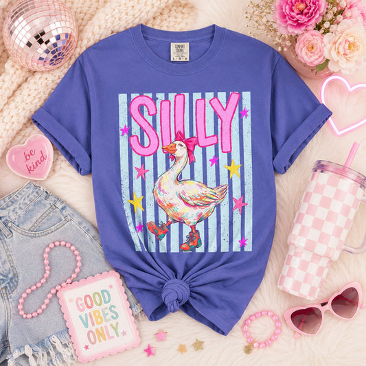 Silly Goose T-Shirt – Cute Retro Duck in Rain Boots Graphic Tee