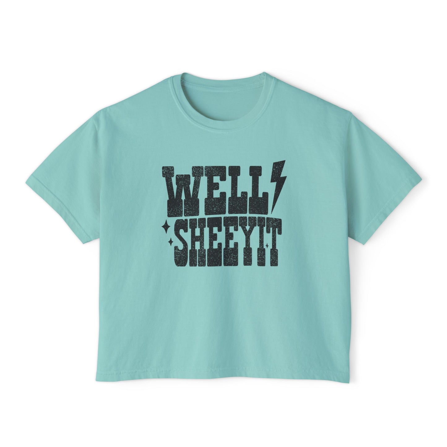 Well Sheeyit Boxy Tee — Funny Retro Western Graphic Shirt