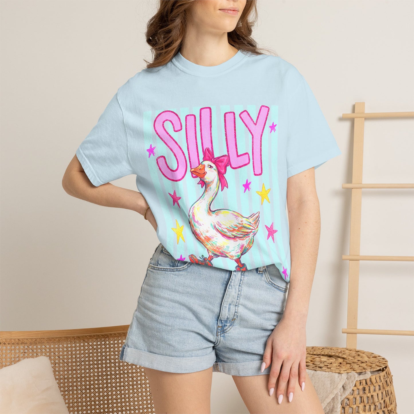 Silly Goose T-Shirt – Cute Retro Duck in Rain Boots Graphic Tee