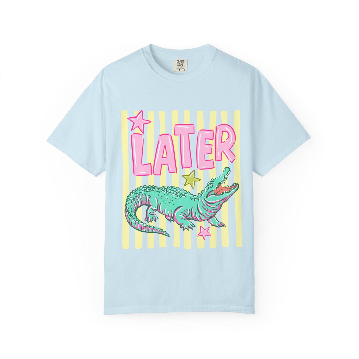 Later/After While T‑Shirt — Retro Neon Alligator Graphic Tee