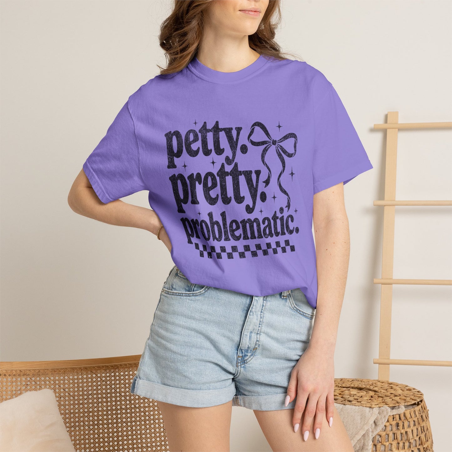 Petty Pretty Problematic T-Shirt — Funny Retro Feminine Graphic Tee