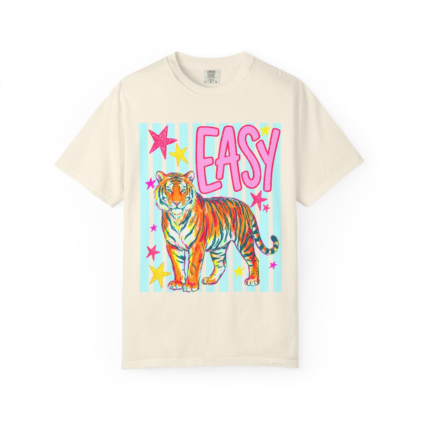 Easy Tiger T‑Shirt — Colorful Retro Tiger Graphic Tee