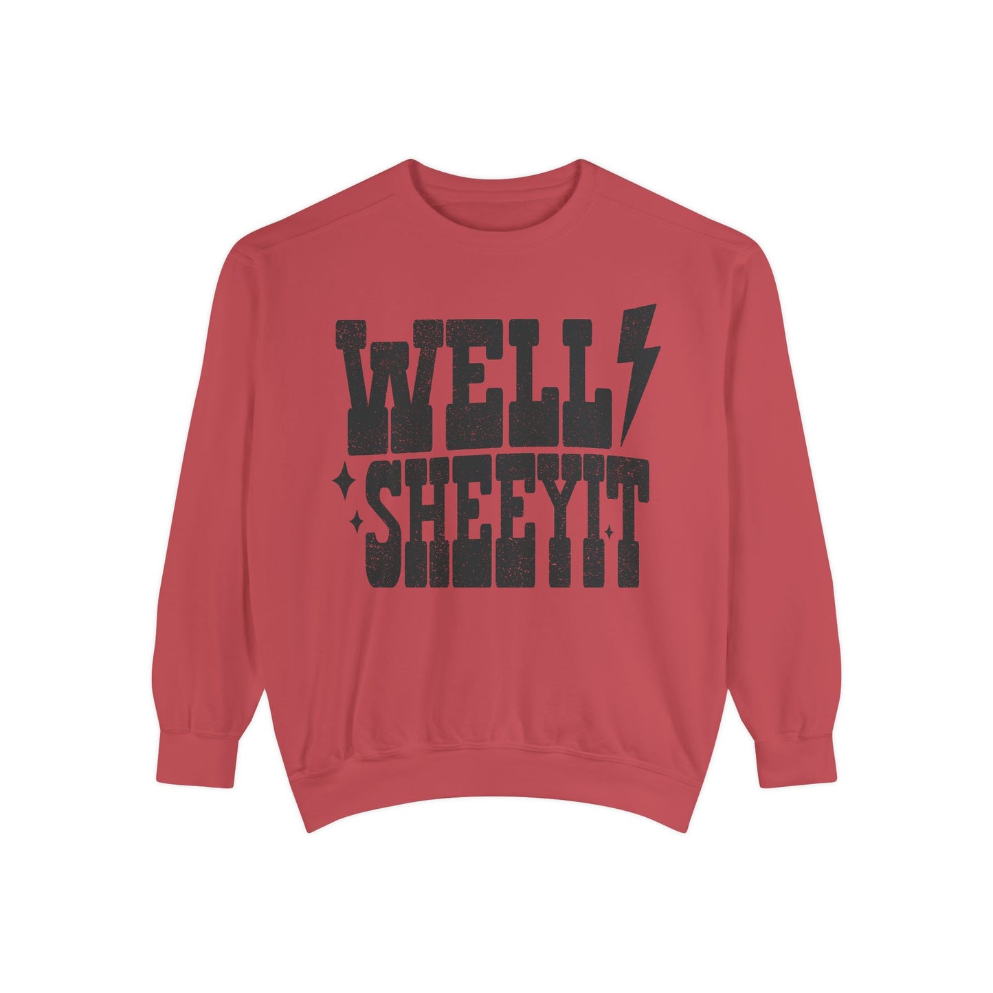 Well Sheeyit Sweatshirt — Retro Distressed Graphic Crewneck