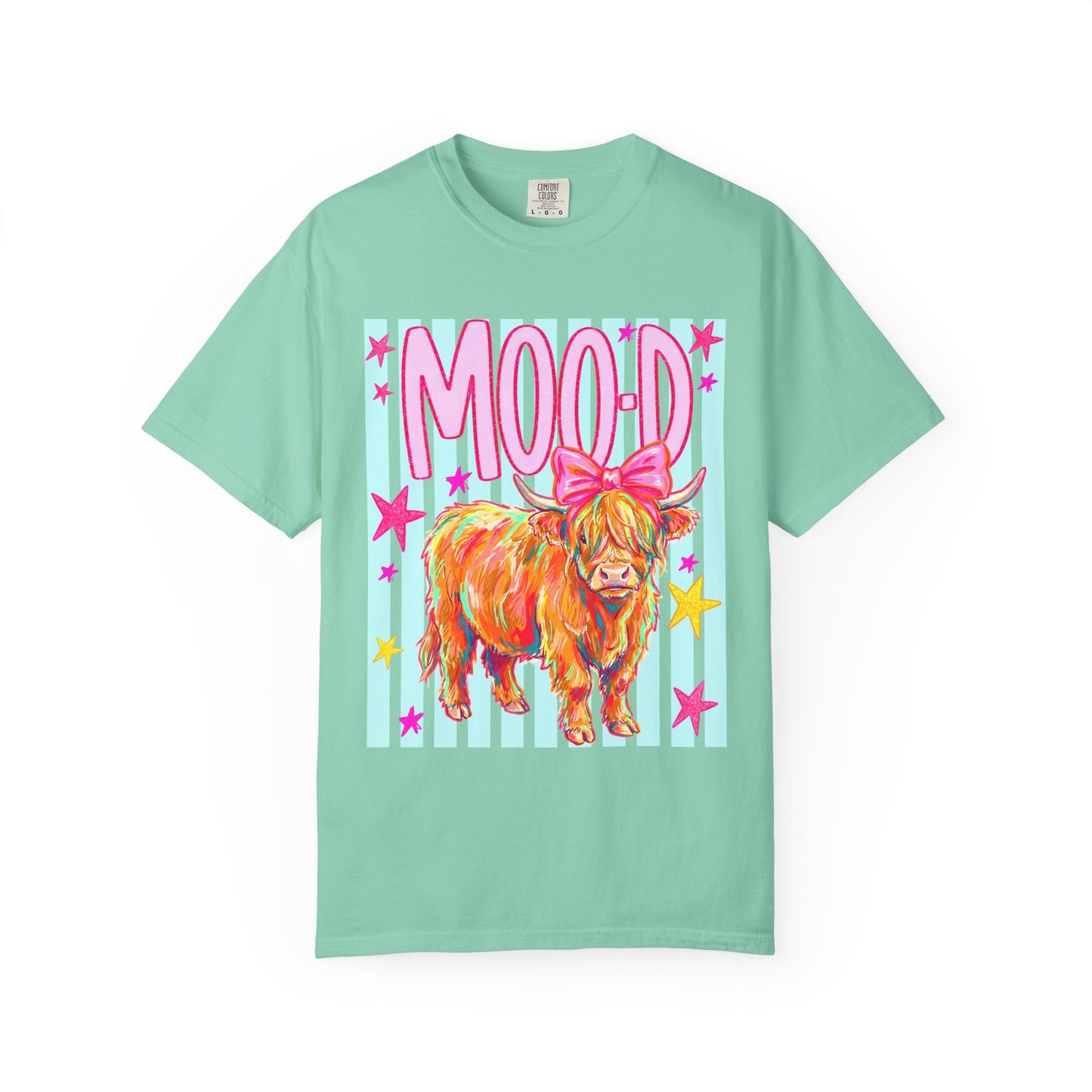 Mood Highland Cow T-Shirt — Colorful Cute Cow Graphic Tee