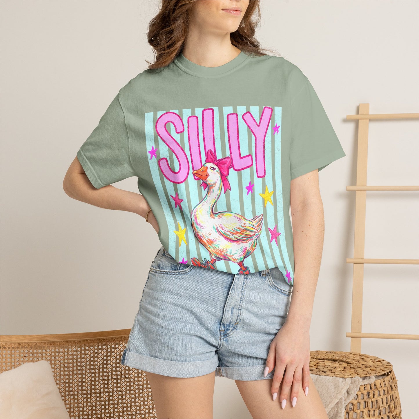 Silly Goose T-Shirt – Cute Retro Duck in Rain Boots Graphic Tee