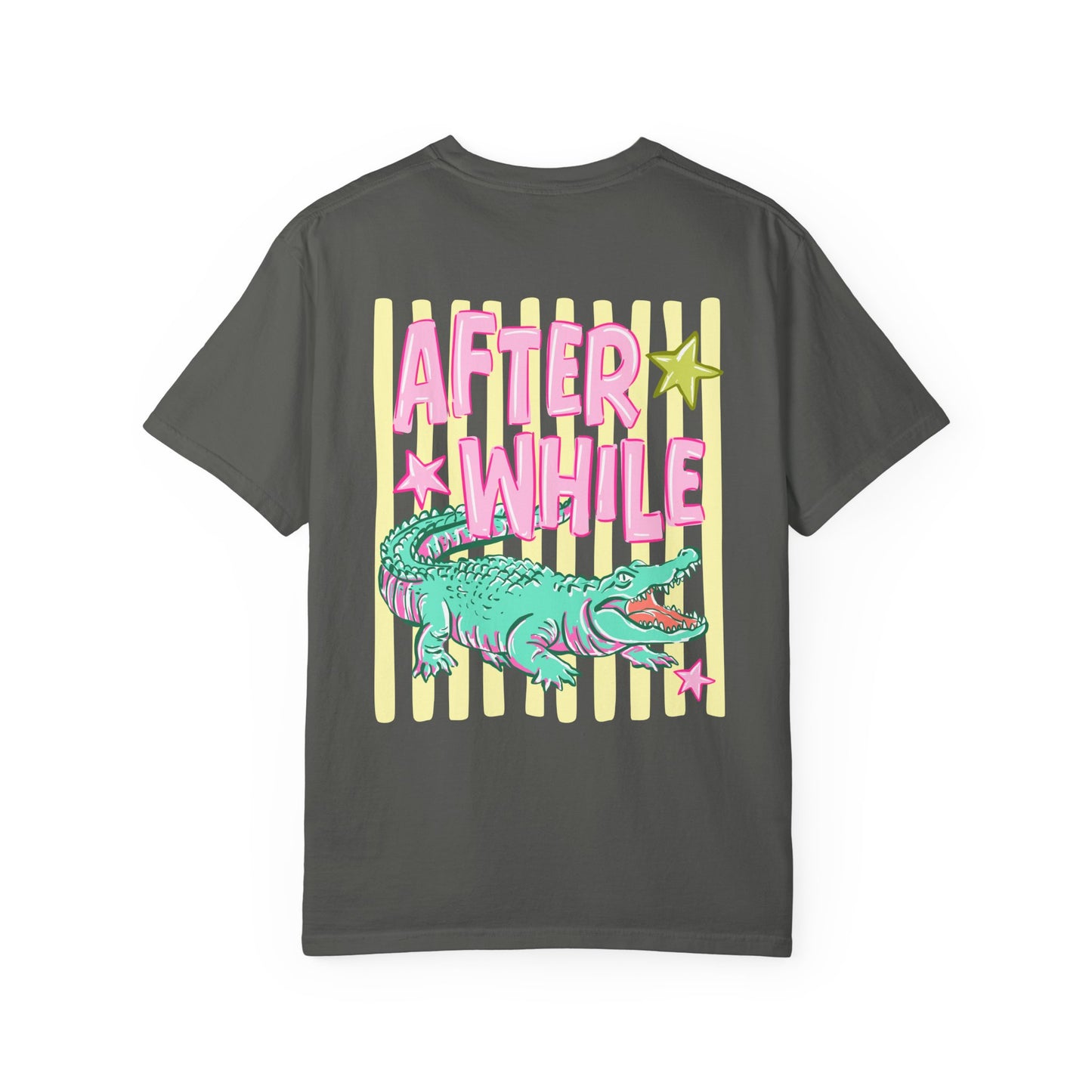 Later/After While T‑Shirt — Retro Neon Alligator Graphic Tee