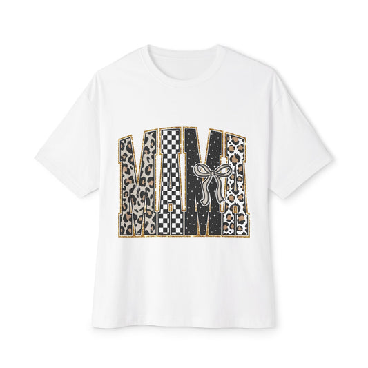 MAMA Leopard & Checkerboard Graphic Tee