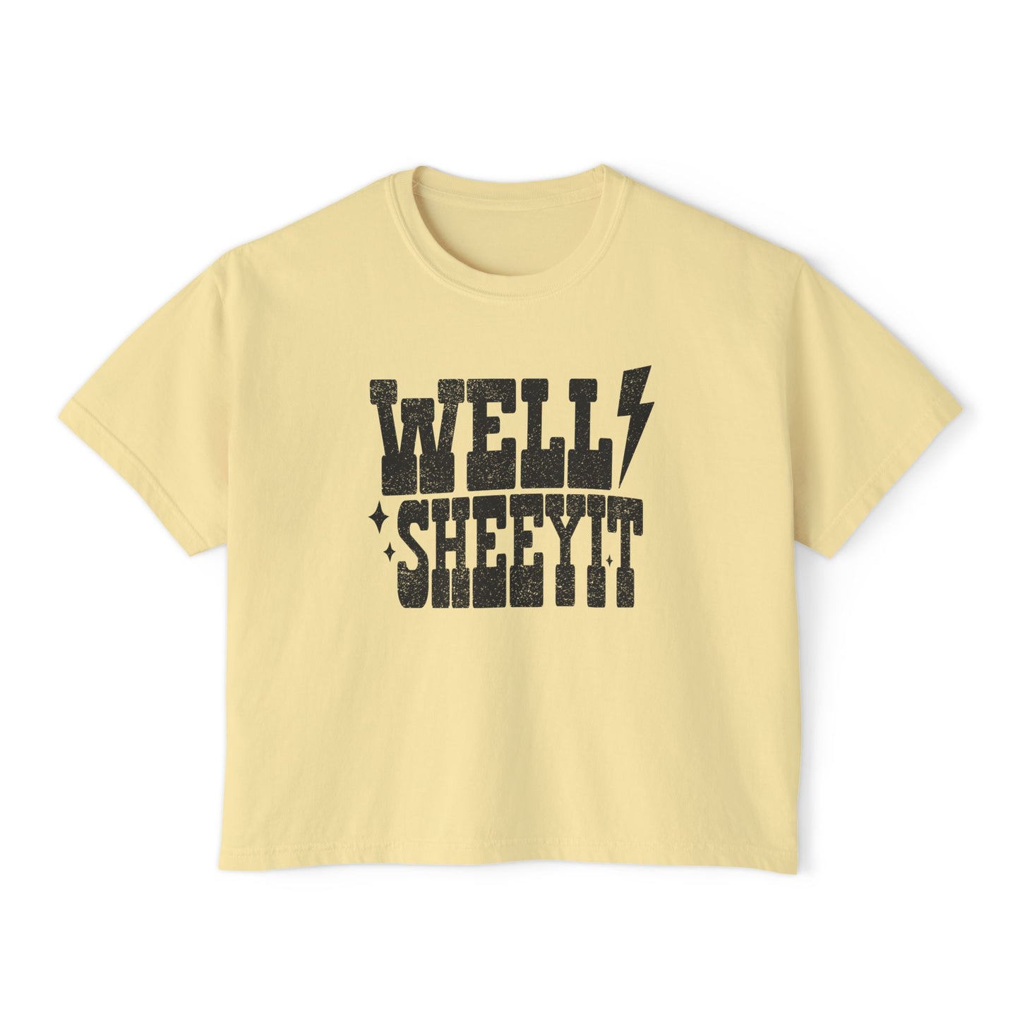 Well Sheeyit Boxy Tee — Funny Retro Western Graphic Shirt