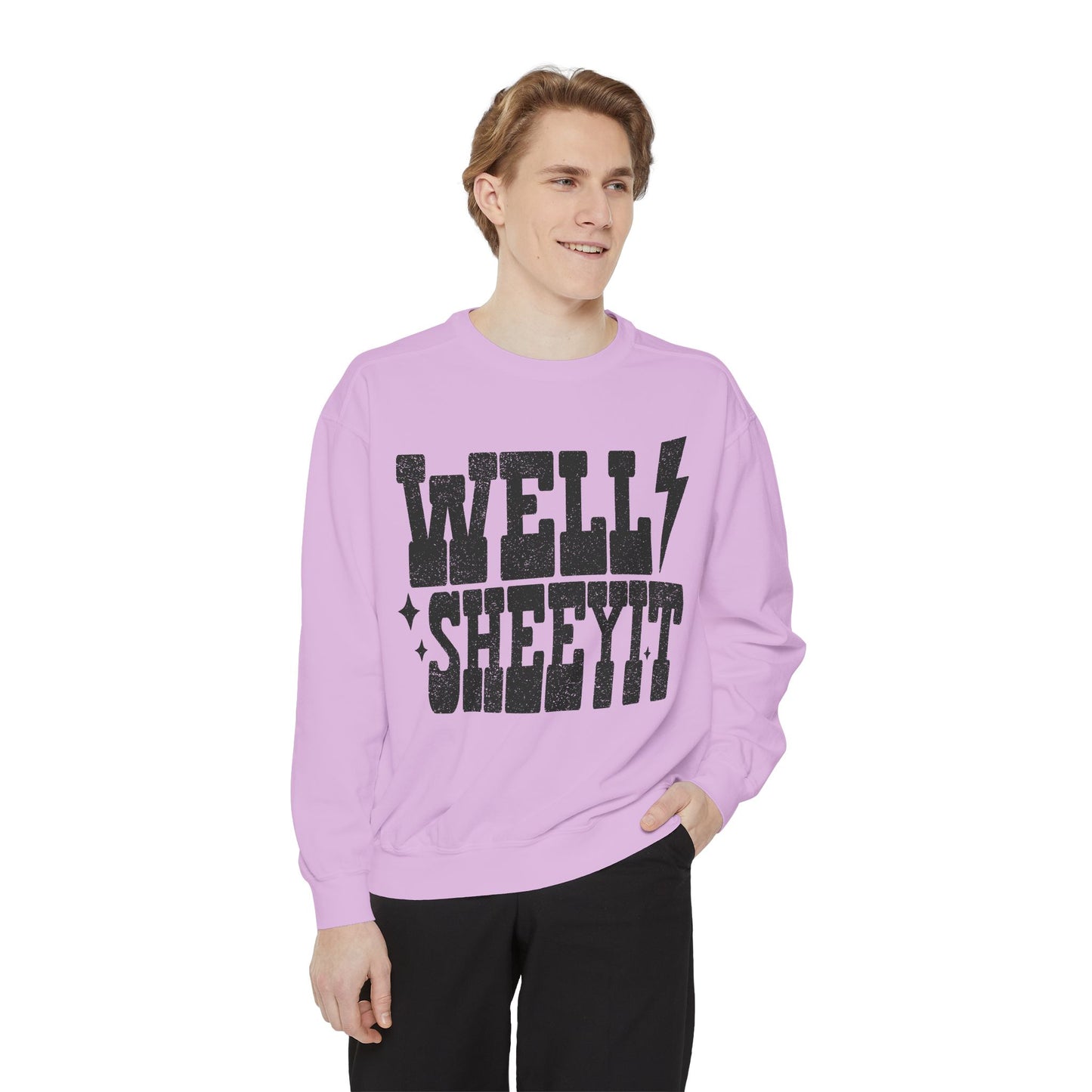 Well Sheeyit Sweatshirt — Retro Distressed Graphic Crewneck