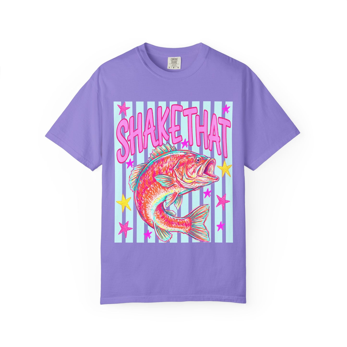 Shake That Fish T-Shirt — Neon Retro Fishing Graphic Tee
