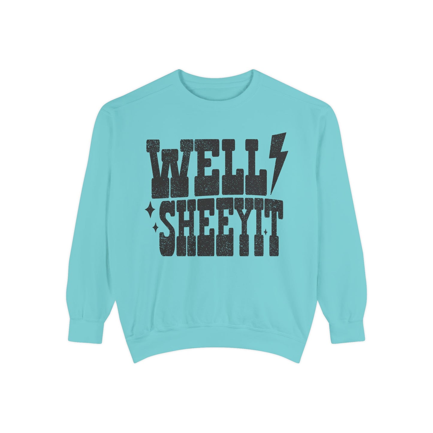Well Sheeyit Sweatshirt — Retro Distressed Graphic Crewneck
