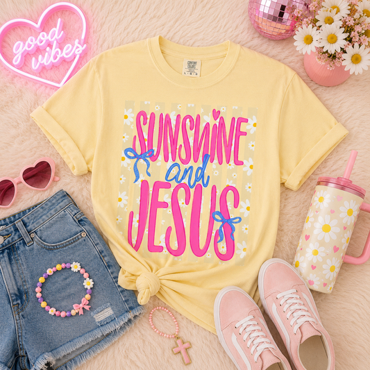Sunshine and Jesus T-Shirt — Bright Faith Graphic Tee