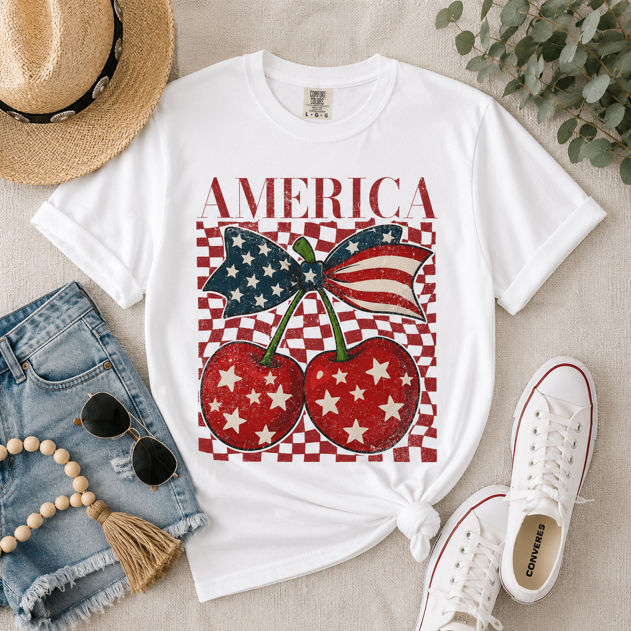 America Cherry Graphic T-Shirt