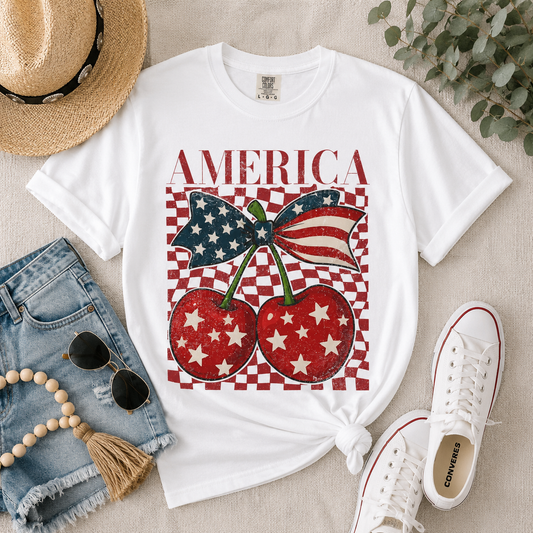 America Cherry Graphic T-Shirt